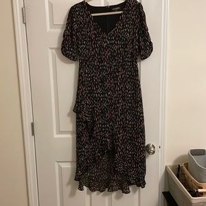 Short sleeve maxi high low dress